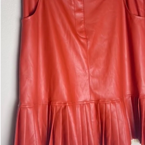 RYEGRASS Orange Vegan Pleated Skirt - Picture 2 of 15